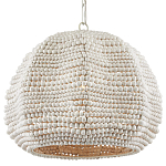 Подвесной светильник в форме купола с декором из круглых деревянных бусин White Wooden Beads Chandelier варинант исполнения - 2 | Loft Concept в Твери