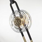 Подвесной светильник черного цвета с прозрачным стеклянным плафоном и золотистой центральной вставкой Virelia  варинант исполнения - 6 | Loft Concept в Твери