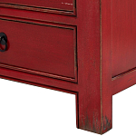 Деревянная ТВ-тумба с 5-ю выдвижными ящиками в китайском стиле красная Wei Chinese TV Stand варинант исполнения - 3 | Loft Concept в Твери