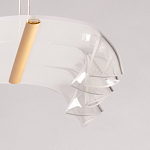 Люстра линейная с 3-мя белыми волнистыми плафонами Wave Line варинант исполнения - 10 | Loft Concept в Твери