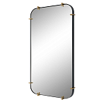 Зеркало настенное в черной металлической раме Mirror Cardinal варинант исполнения - 1 | Loft Concept в Твери