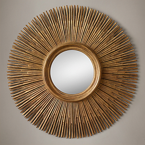 ROUND SUNBURST MIRROR Gold
