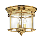 Потолочный светильник в форме фонаря с прозрачным цилиндрическим плафоном и тремя лампами в форме свечей Hinkley варинант исполнения - 5 | Loft Concept в Твери