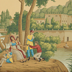 Обои ручная роспись Views of Italy Crepuscule варинант исполнения - 1 | Loft Concept в Твери