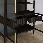 Витрина Primo со стеклянными фасадами и 2 ящиками Темный орех варинант исполнения - 5 | Loft Concept в Твери