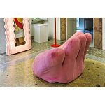 Дизайнерское плюшевое розовое кресло в форме руки Poltronova Joe Plush Taffy Pink Armchair варинант исполнения - 6 | Loft Concept в Твери