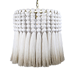 Подвесной светильник круглый плетеный с белой бахромой Braided Bundle of Ears варинант исполнения - 1 | Loft Concept в Твери