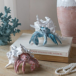 Статуэтка голубой рак с белой раковиной Marine Accessories варинант исполнения - 6 | Loft Concept в Твери