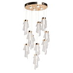 Люстра каскадная с 10-ю прозрачными плафонами Wave Line варинант исполнения - 2 | Loft Concept в Твери