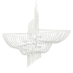 Люстра белая в форме спирали с декором из круглых деревянных бусин White Wooden Beads варинант исполнения - 3 | Loft Concept в Твери