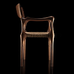 Стул из Ореха с плетеным сидением Kronos Dining Chair Brown варинант исполнения - 3 | Loft Concept в Твери