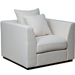 Дизайнерское кресло мягкое с обивкой из рогожки кремового цвета Decoration of Everything варинант исполнения - 1 | Loft Concept в Твери