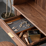 Туалетный стол деревянный с ящиком и зеркалом Moon Walnut Furniture варинант исполнения - 6 | Loft Concept в Твери