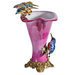 Ваза розового цвета из фарфора с птичкми и цветущими ветвями Garden of Eden варинант исполнения - 3 | Loft Concept в Твери