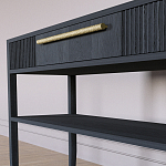 Дизайнерская Консоль с полкой и ящиком Primo Черный дуб варинант исполнения - 4 | Loft Concept в Твери