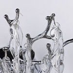 Бра цвета хром с ветвями и прозрачными стеклянными подвесками в виде вытянутых спиральных капель Droplet Chandelier варинант исполнения - 4 | Loft Concept в Твери