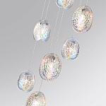 Люстра каскадная с 7-ю круглыми плафонами из рельефного стекла Disc Light варинант исполнения - 5 | Loft Concept в Твери