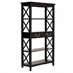 Стеллаж с 4-мя полками и 2-мя ящиками черного цвета из массива березы   варинант исполнения - 1 | Loft Concept в Твери