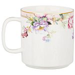 Кружка из фарфора белая с цветочным принтом 400 мл Flower Porcelain Collection варинант исполнения - 1 | Loft Concept в Твери