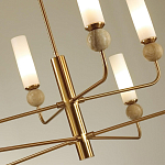 Люстра на штанге с 8-ю цилиндрическими матовыми плафонами и шарами из камня Orb Essence варинант исполнения - 11 | Loft Concept в Твери