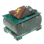 Шкатулка прямоугольная с зеркалом из натурального камня змеевик Stone Casket варинант исполнения - 4 | Loft Concept в Твери