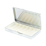 Таблетница карманная прямоугольная на 7 отделений с зеркалом и накладкой из натурального камня Амазонит Silver Stone Pillboxes варинант исполнения - 3 | Loft Concept в Твери