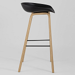 Барный стул на ножках из натурального дерева Boras Black варинант исполнения - 2 | Loft Concept в Твери