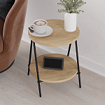 Стол приставной с 2-мя круглыми столешницами из дерева ESSEL OAK варинант исполнения - 8 | Loft Concept в Твери