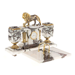 Настольный письменный набор из мрамора с декором в виде льва в подарочной упаковке Marble Accessory варинант исполнения - 2 | Loft Concept в Твери