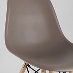 Пластиковый стул на ножках из массива бука Eames Cappuccino варинант исполнения - 7 | Loft Concept в Твери