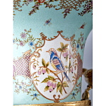 Ваза из голубого фарфора с рисунком птиц и цветов и декоративными элементами Blue Garden варинант исполнения - 9 | Loft Concept в Твери