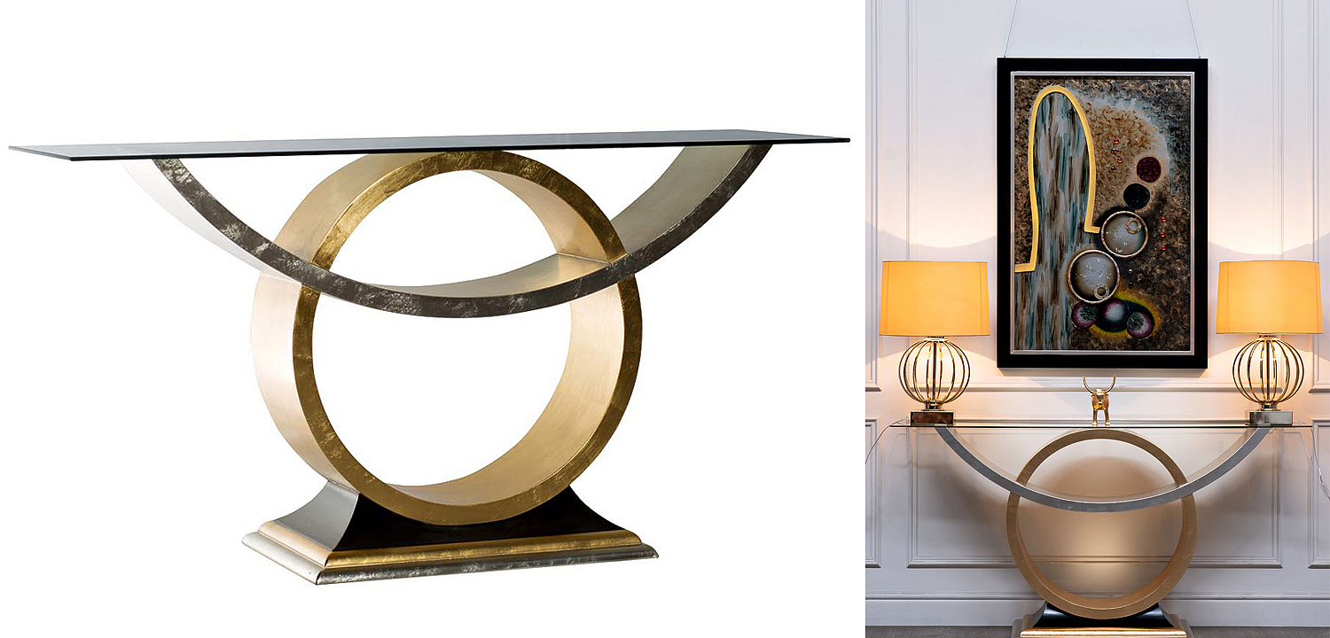 Консоль Wooden Base Gold & Silver Консоль Wooden Base Gold & Silver - Loft-Concept в Твери