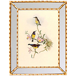 Постер с изображением птиц и цветов в зеркальной раме Blooming Birds Poster варинант исполнения - 8 | Loft Concept в Твери