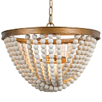 Люстра с подвесками в виде круглых деревянных белых бусин White Wooden Beads Chandelier варинант исполнения - 2 | Loft Concept в Твери