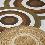 Ковер круглый из хлопка с контрастным узором Bullseye 150 варинант исполнения - 7 | Loft Concept в Твери