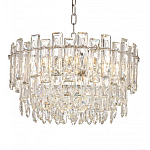 Круглая люстра с хрустальными подвесками на серебряном каркасе Gorgeous Crystal Light варинант исполнения - 2 | Loft Concept в Твери