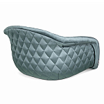 Барный стул со спинкой и мягкой обивкой с ромбами на 4-х деревянных ножках Голубой Велюр Ava Charm варинант исполнения - 3 | Loft Concept в Твери