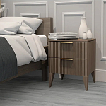 Тумба прикроватная коричневая с двумя ящиками Harper Line варинант исполнения - 3 | Loft Concept в Твери