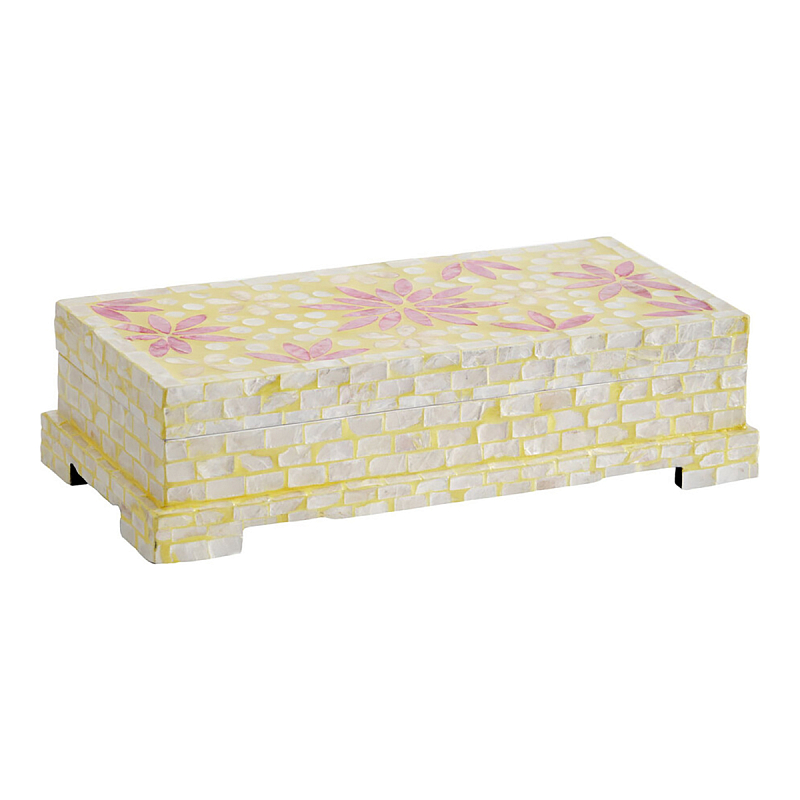 Шкатулка Oceane Bone Inlay Yellow Желтый Розовый в Твери | Loft Concept 