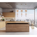 Подвесной светильник с вертикальной композицией из прозрачных и янтарных стеклянных шаров и ромбов Gabriel Scott Luna варинант исполнения - 21 | Loft Concept в Твери