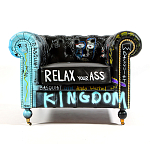 Кресло "Баския и Уорхол" Basquiat Warhol graffiti chair натуральная кожа варинант исполнения - 1 | Loft Concept в Твери