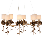 Люстра с каркасом в виде цветков розы и тканевыми абажурами Flowers and Fox Roses варинант исполнения - 1 | Loft Concept в Твери