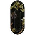 Подставка под благовония из эпоксидной смолы с цветами черная Epoxy Resin Flowers Incense Oval Stand Black варинант исполнения - 1 | Loft Concept в Твери