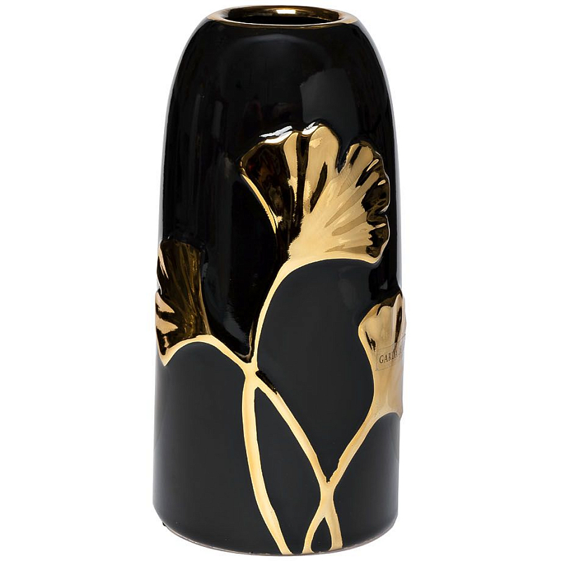 Ваза керамическая black with decor 25  Черный Золотой в Твери | Loft Concept 