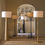 Торшер с цилиндрическим тканевым абажуром на каркасе волнистой формы Rotation варинант исполнения - 4 | Loft Concept в Твери