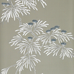 Обои ручная роспись Silk Tree Special Colourway on Pale Grey dyed silk варинант исполнения - 1 | Loft Concept в Твери