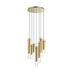 Люстра каскадная с 7-ю цилиндрическими плафонами из стекла Luminous Cylinders варинант исполнения - 4 | Loft Concept в Твери