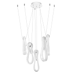 Подвесной светильник белого цвета с 6-ю изогнутыми плафонами Flow Loop варинант исполнения - 2 | Loft Concept в Твери
