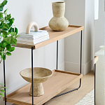 Консоль деревянной столешницей и полкой Wooden Table Top and Shelf варинант исполнения - 5 | Loft Concept в Твери