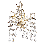 Бра с ветвистым каркасом и стеклянными подвесами цвет золото Golden Leaf Fall варинант исполнения - 1 | Loft Concept в Твери